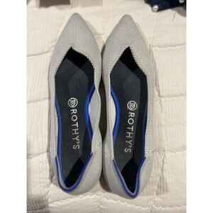 Rothy's Point Birdseye Gray Women's Shoes Flats Loafers Slip Size‎ 9.5 New